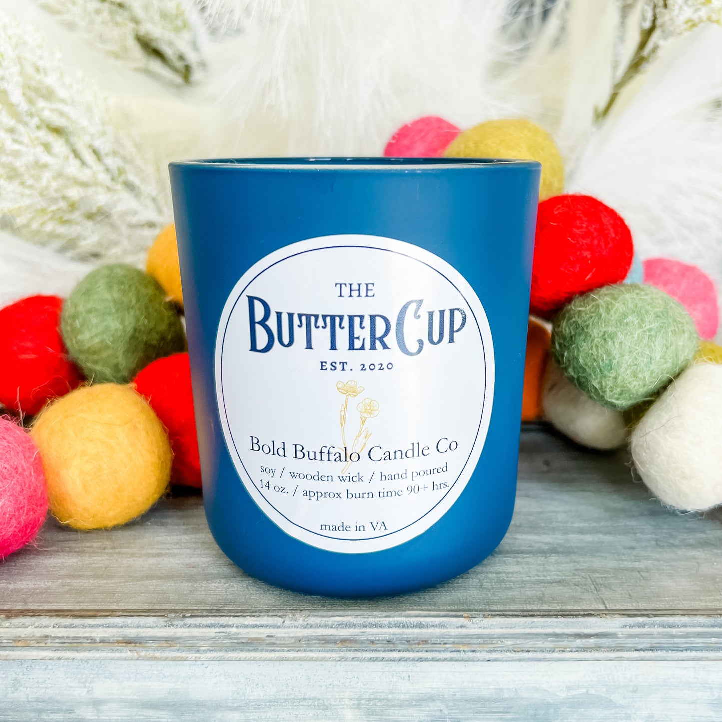 14oz ButterCup Wooden Wick Soy Candle