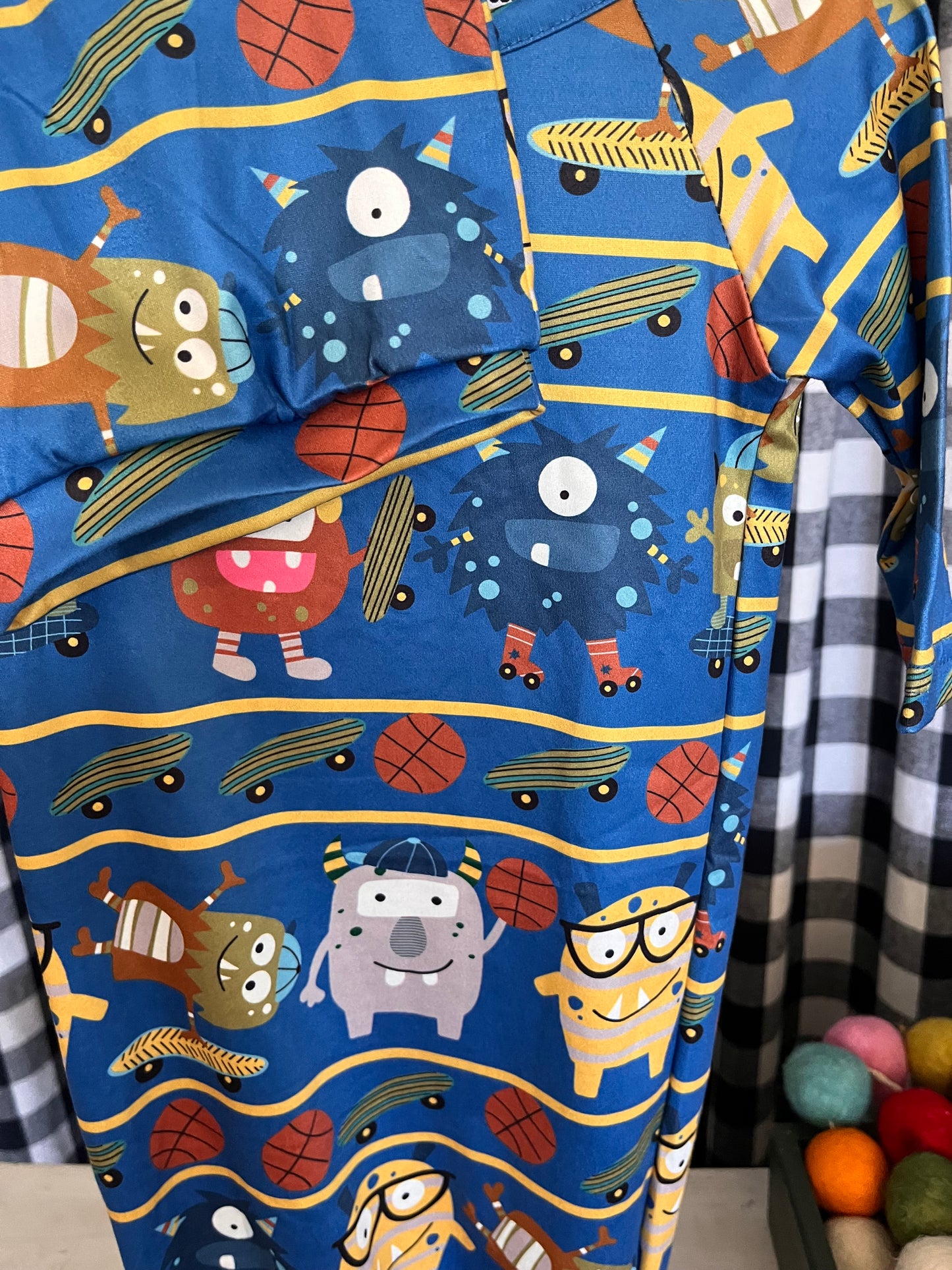 Newborn Gown- Friendly Monsters